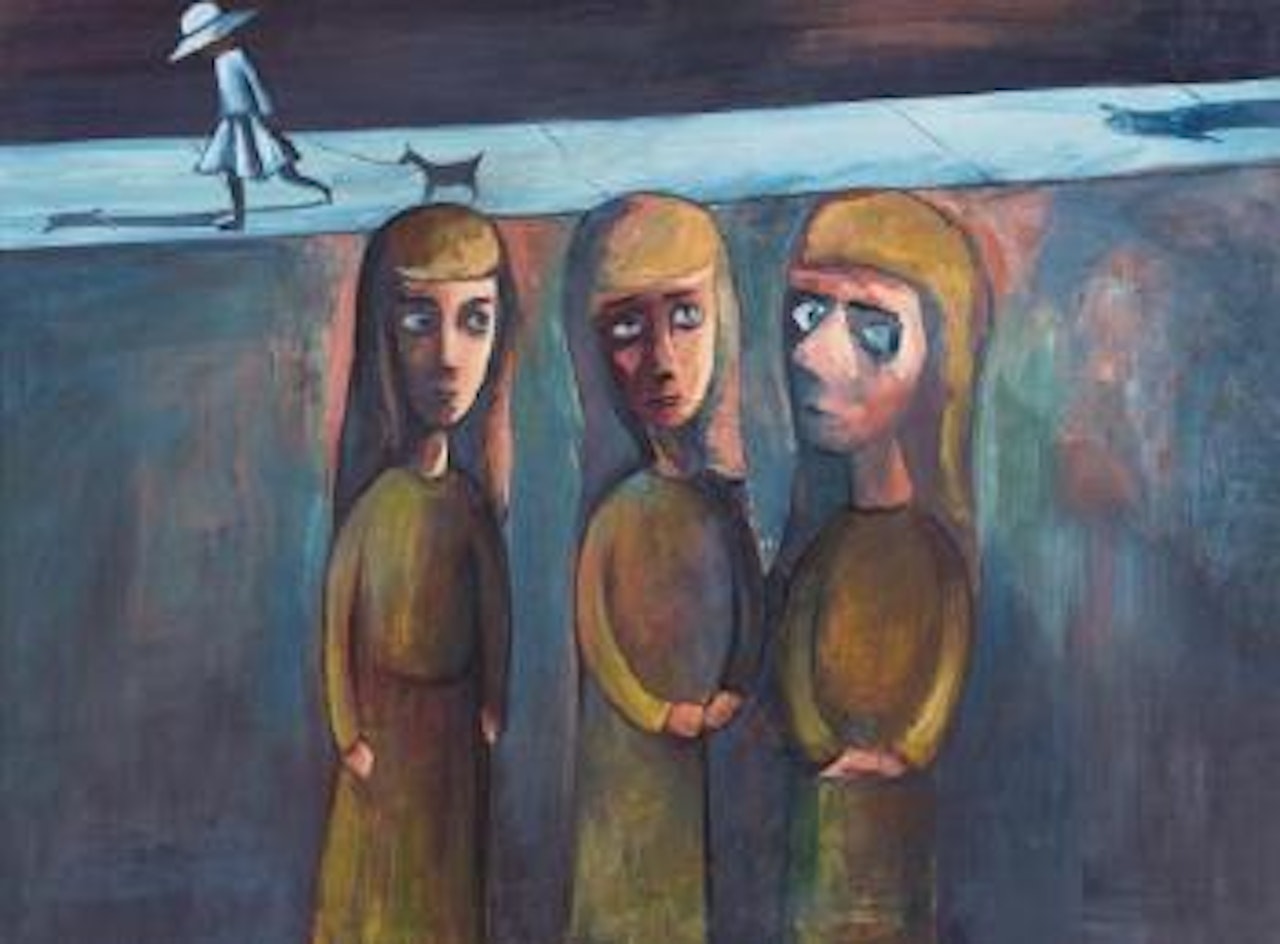 Three girls by Charles Blackman