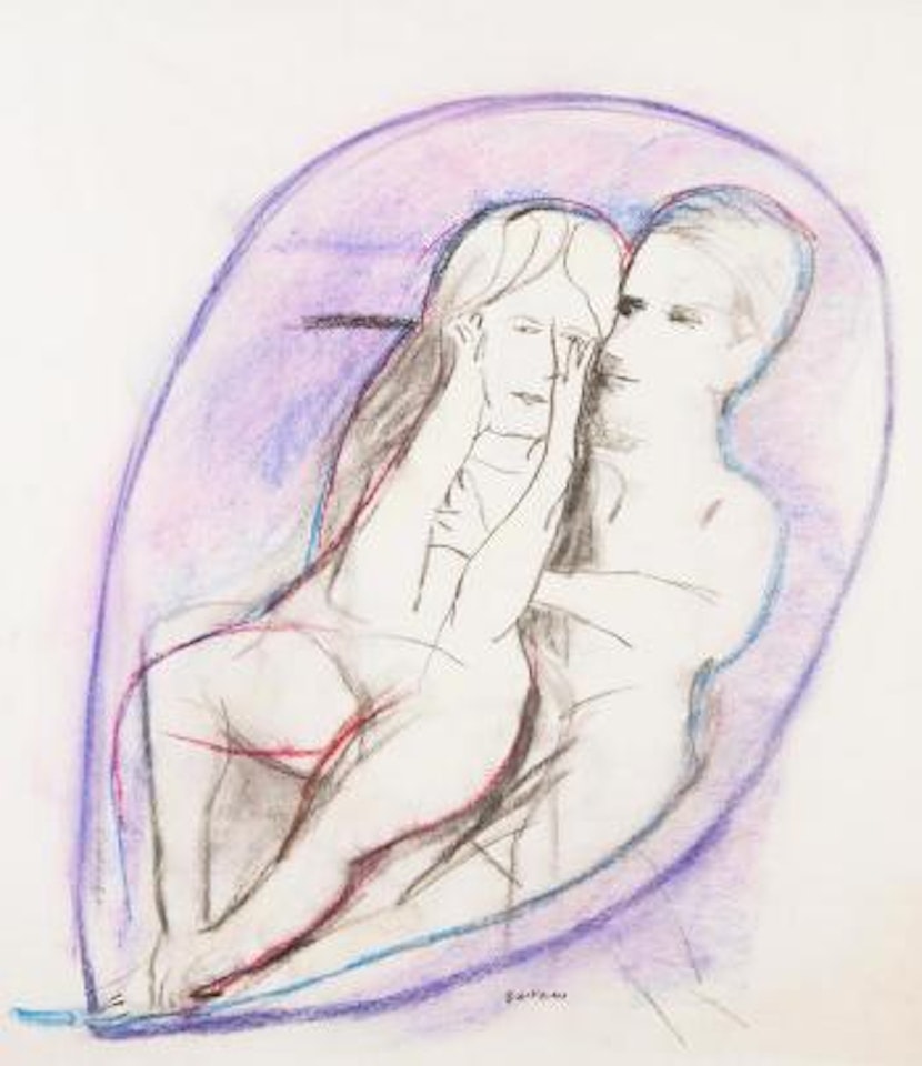 Lovers in a boat by Charles Blackman