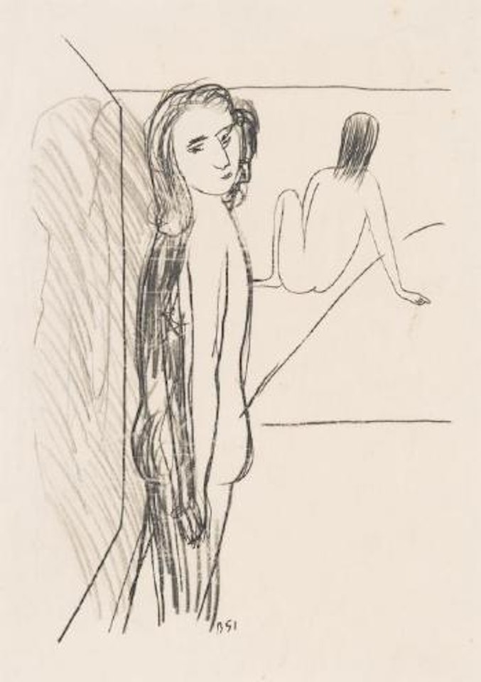 Two nudes by Charles Blackman