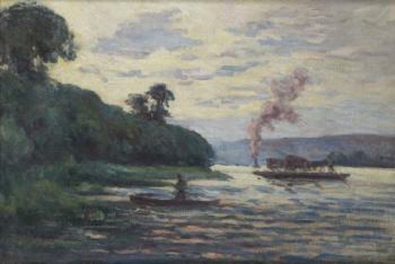 Le bac a Guernes by Maximilien Luce