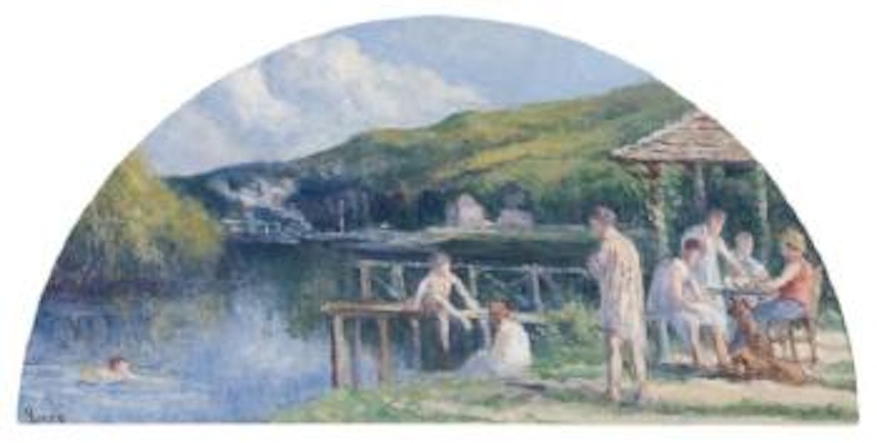 La buvette au bord de la Seine by Maximilien Luce