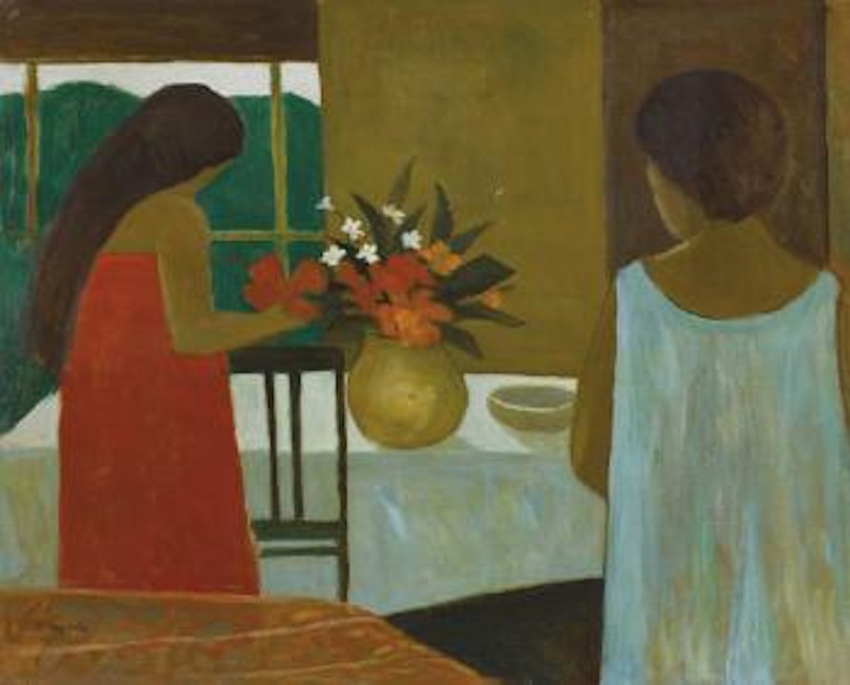 Still life with two girls by Ray Austin Crooke
