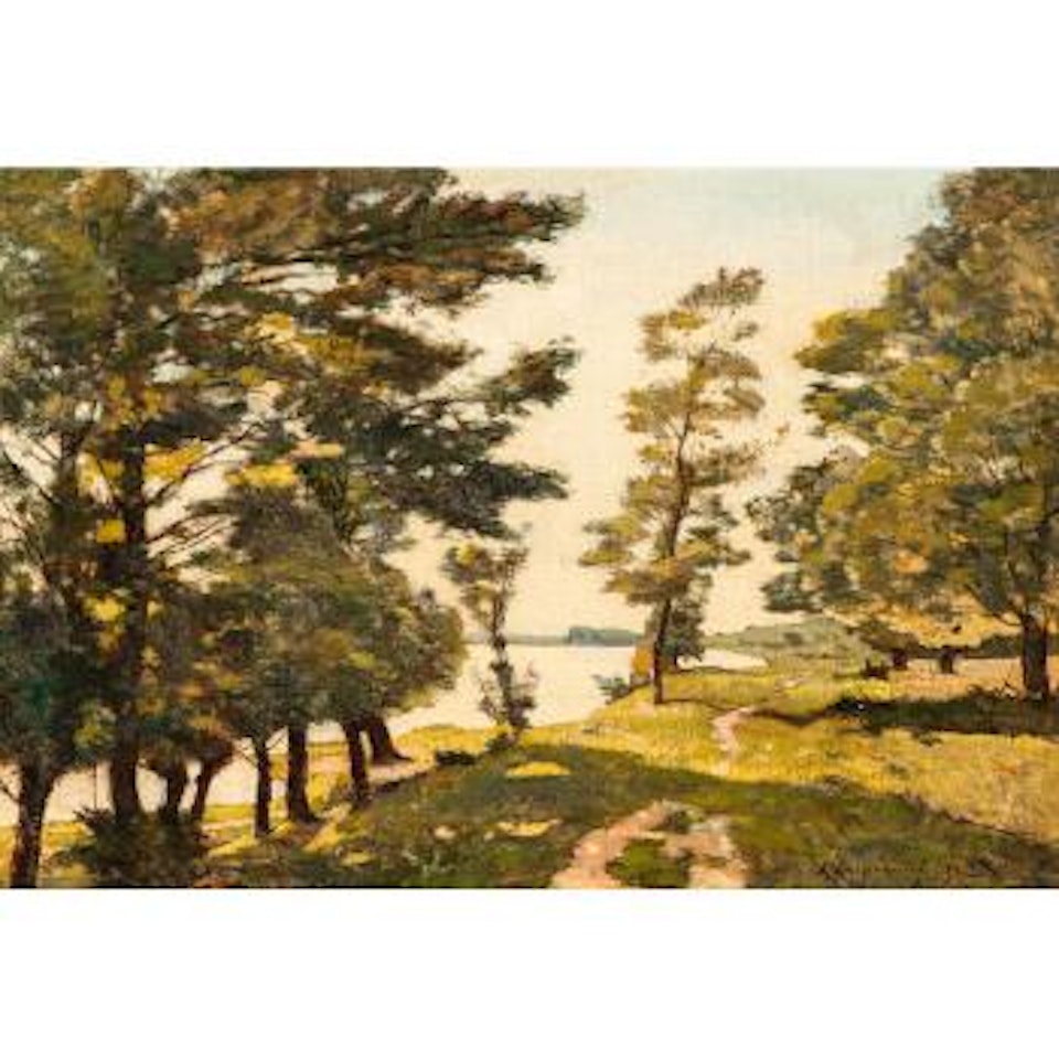 Uferpfad - Sentier au bord de rivière by Henri Harpignies