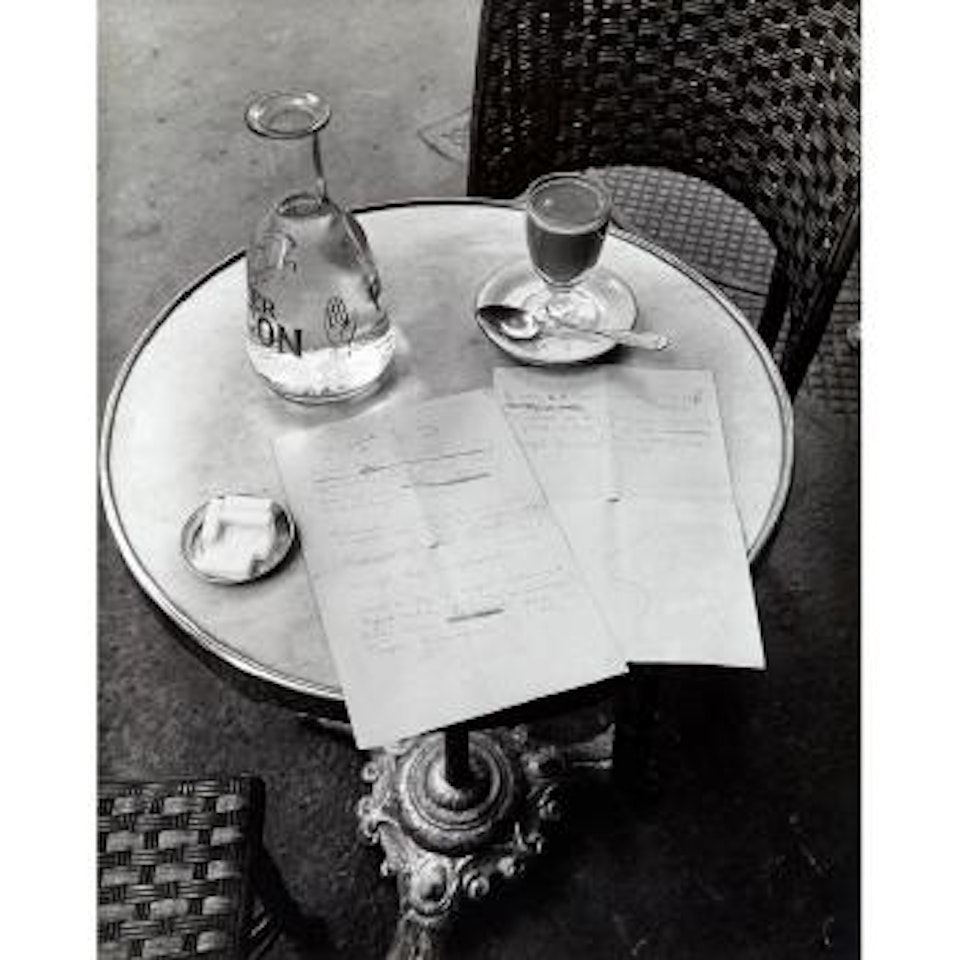 Untitled (Table with water carafe) by André Kertész