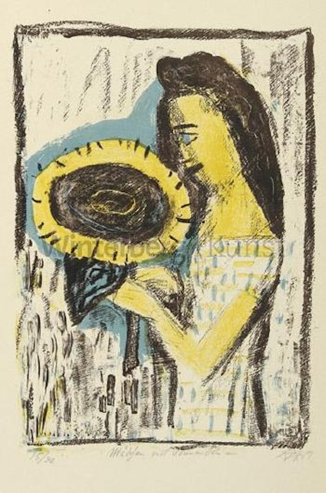 Mädchen mit Sonnenblume by Otto Dix