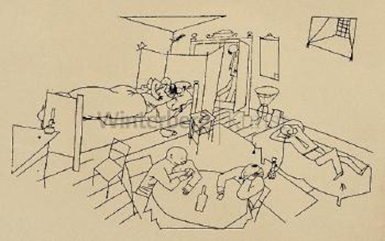 Quergebäude, vier Treppen by George Grosz