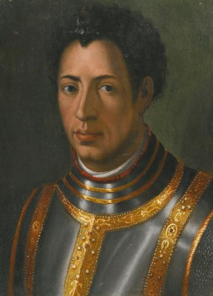 Portrait of Alessandro De' Medici, bust-length, wearing a Suit of Armour by Bronzino