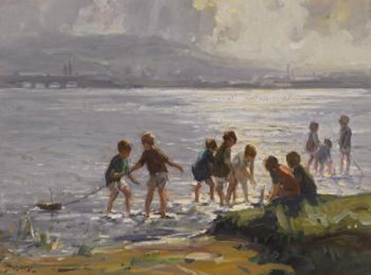 Children on the Shore by Frank Mckelvey