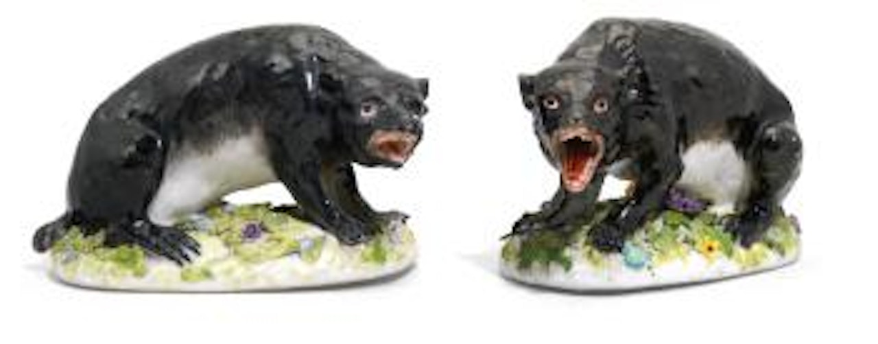A pair of models of Bears by Johann Joachim Kändler