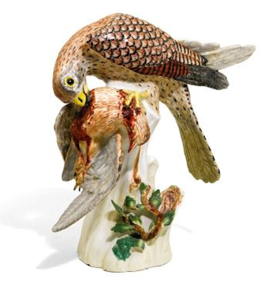 A model of a Sparrow-hawk with its Prey by Johann Joachim Kändler