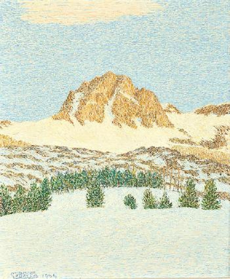 Piz Lagrev im Winter by Gottardo Segantini