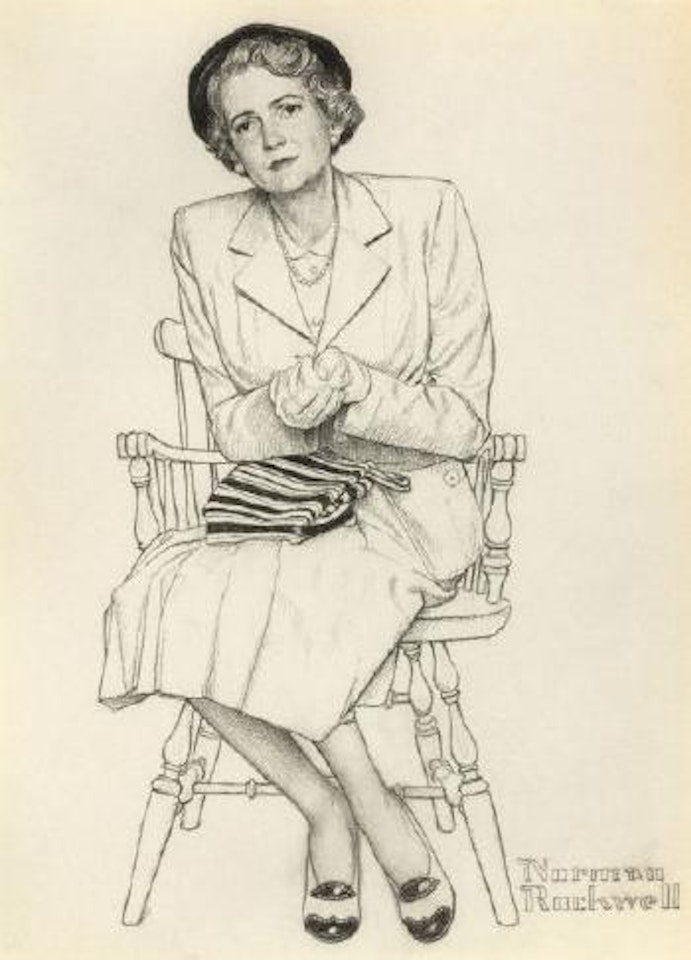 Don't Worry Mary (Portrait of Mary Schafer), Smith-Kline: Dexamyl Advertisement by Norman Rockwell