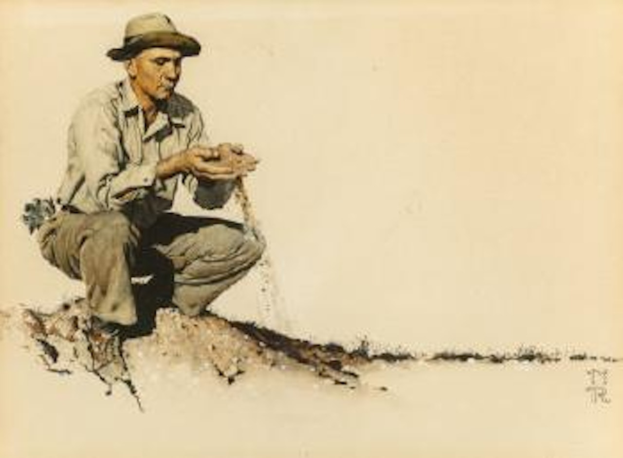Norman Rockwell Visits a County Agent in Jay, Indiana, The Saturday Evening Post,  July 24 by Norman Rockwell
