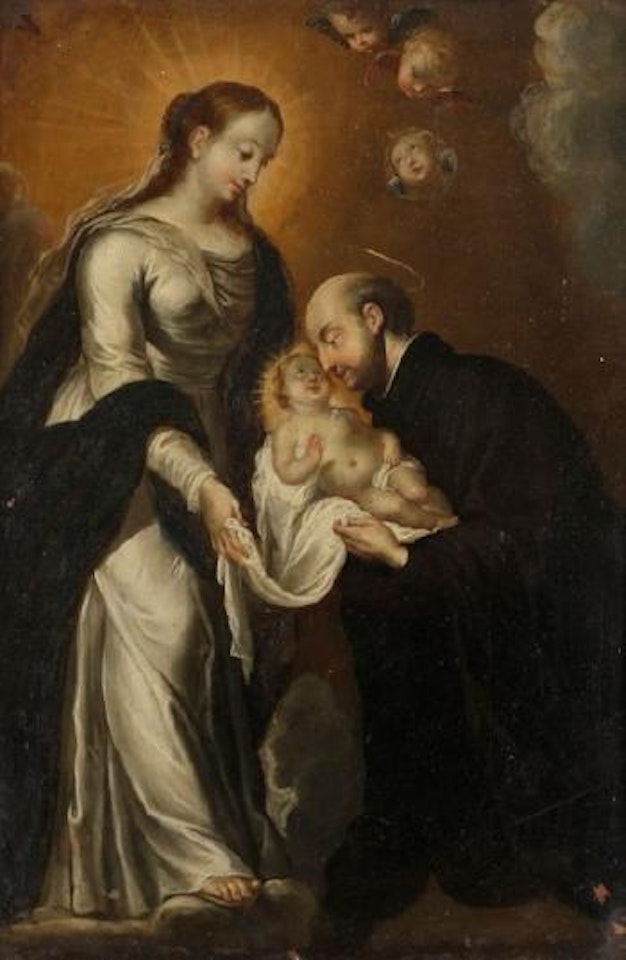 Saint Ignace de Loyola, l'enfant Jésus et la Vierge by Gérard Seghers