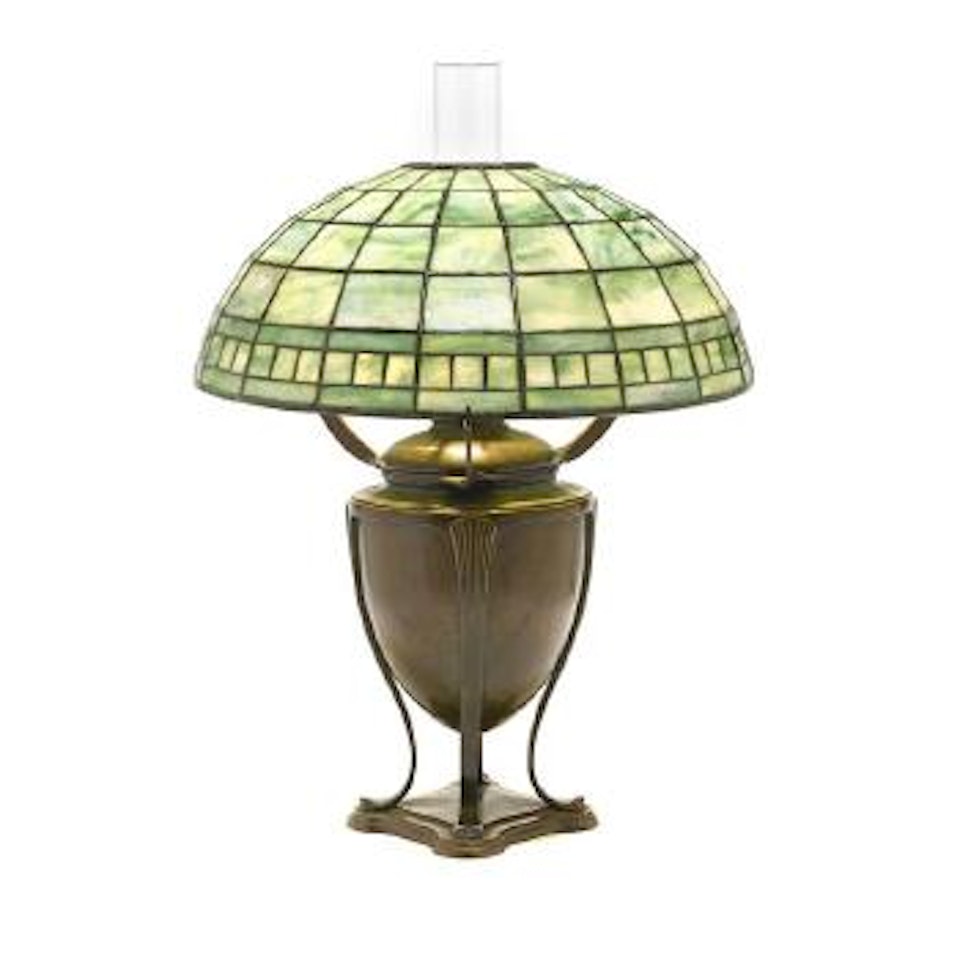 A geometric lamp by Tiffany Studios