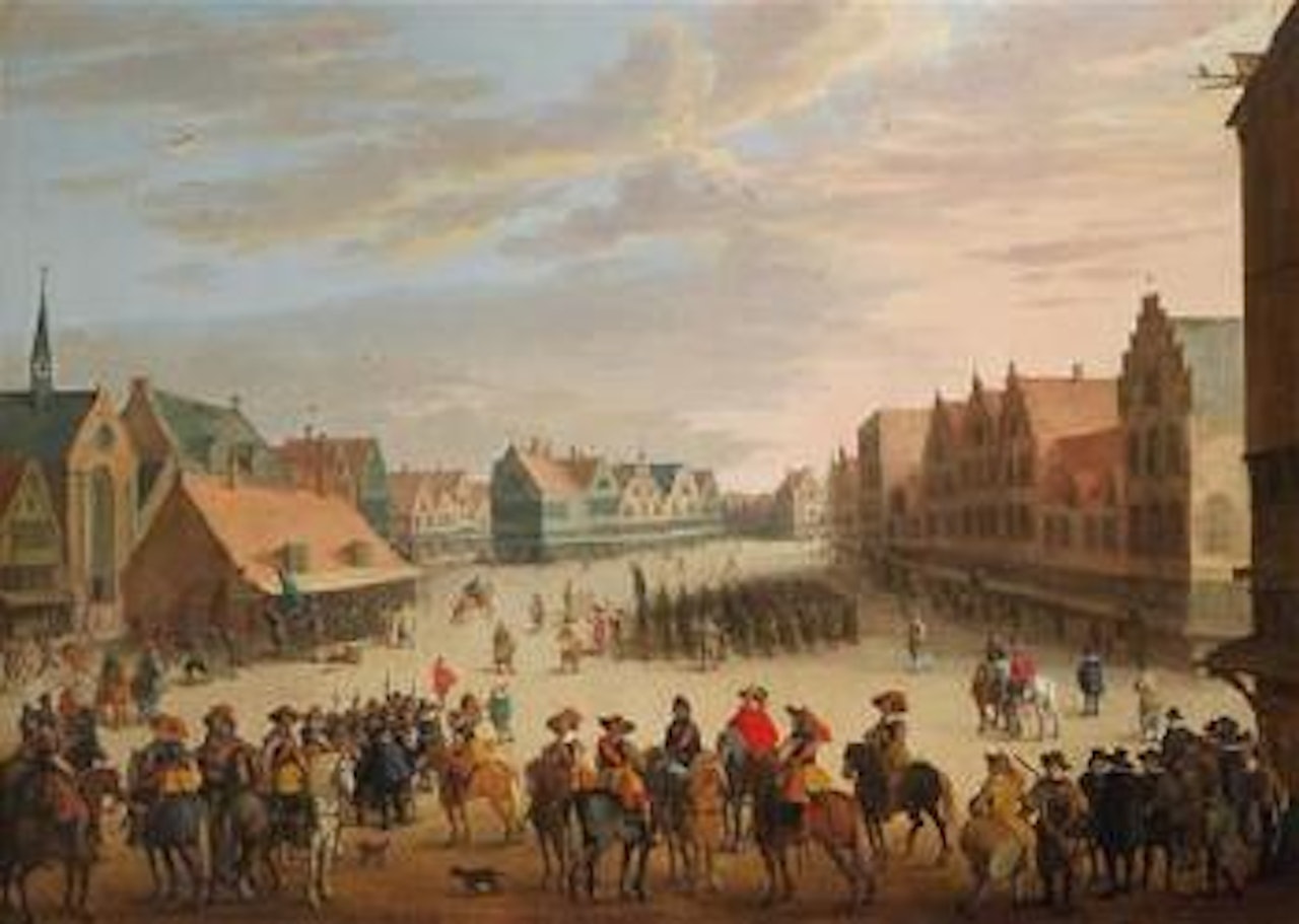 Prince Maurice of Orange dismissing the mercenaries in Neude Square in Utrecht on 31 July 1618 by Joost Cornelisz Droochsloot