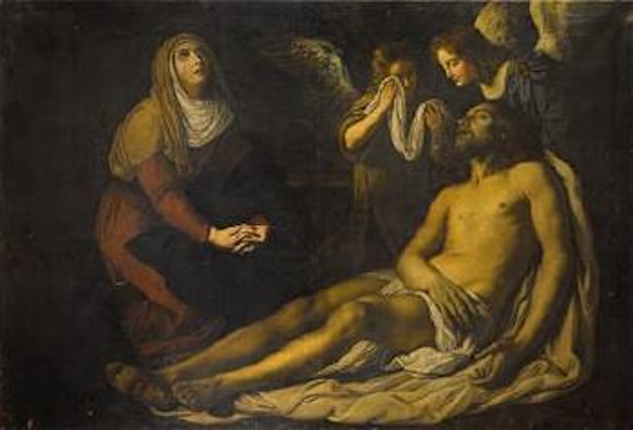 The Lamentation of Christ with the Virgin and two Angels by Gérard Seghers