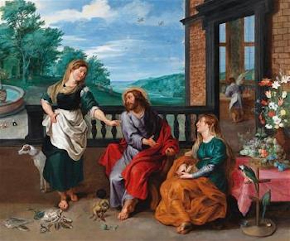 Christ in the House of Martha and Mary by Jan Brueghel by Peter Paul Rubens