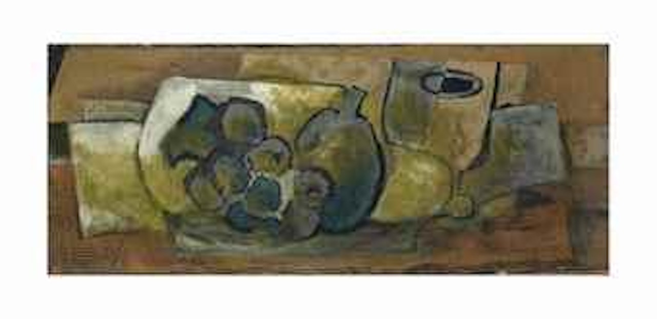 Verre et plat de fruits by Georges Braque
