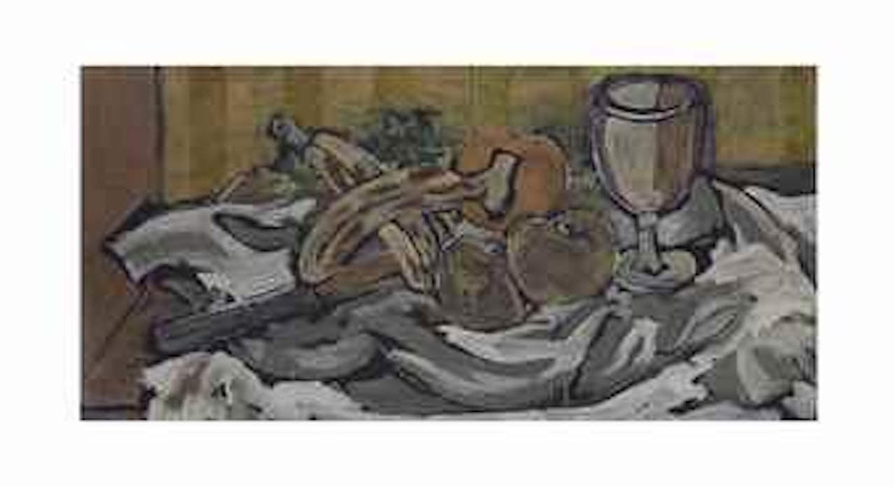 Couteau, bananes, pommes et verre by Georges Braque