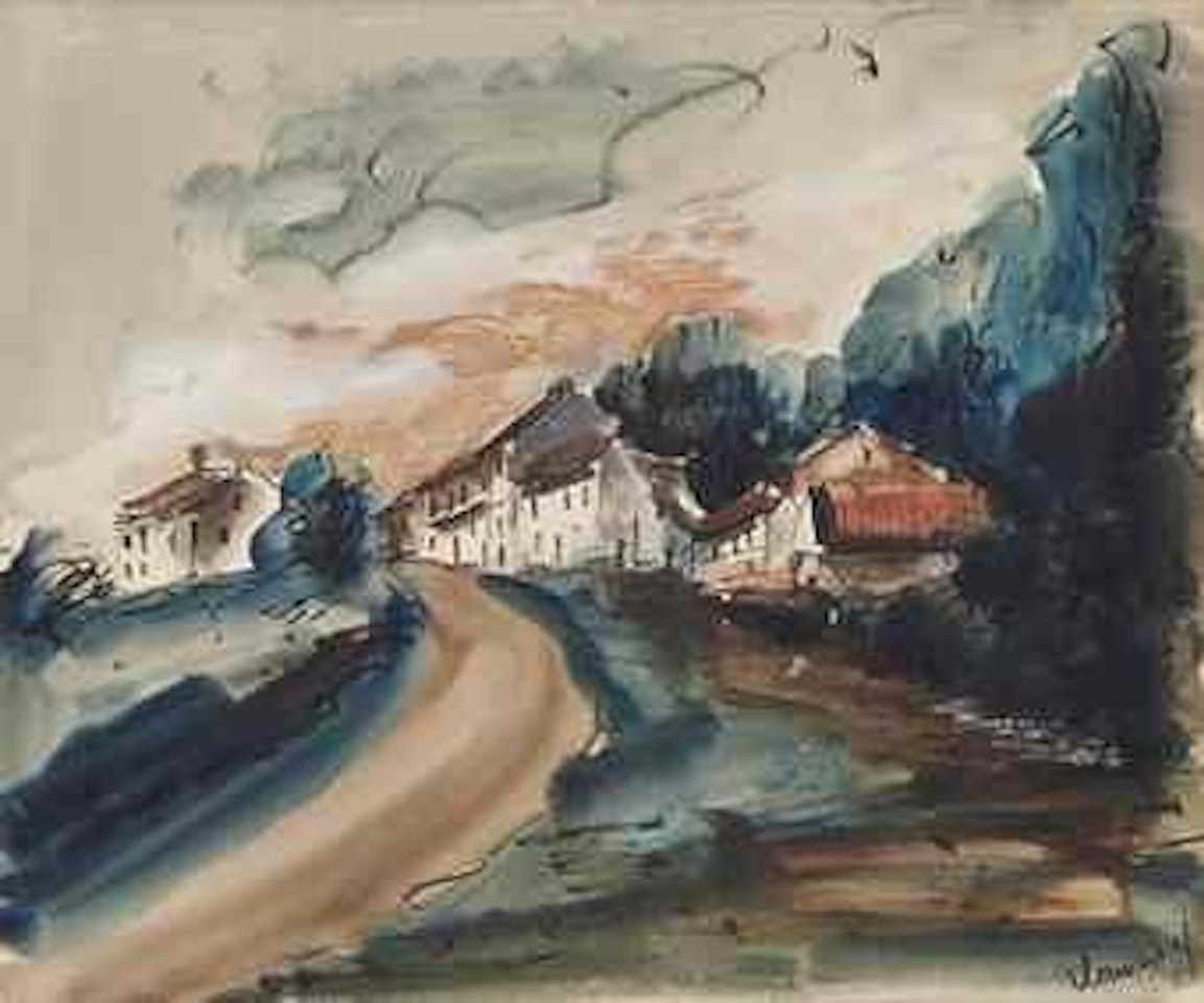 Route traversant un village by Maurice de Vlaminck