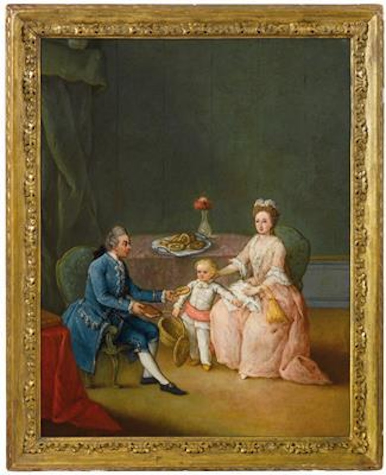 Group portrait of a family in an interior by Pietro Longhi