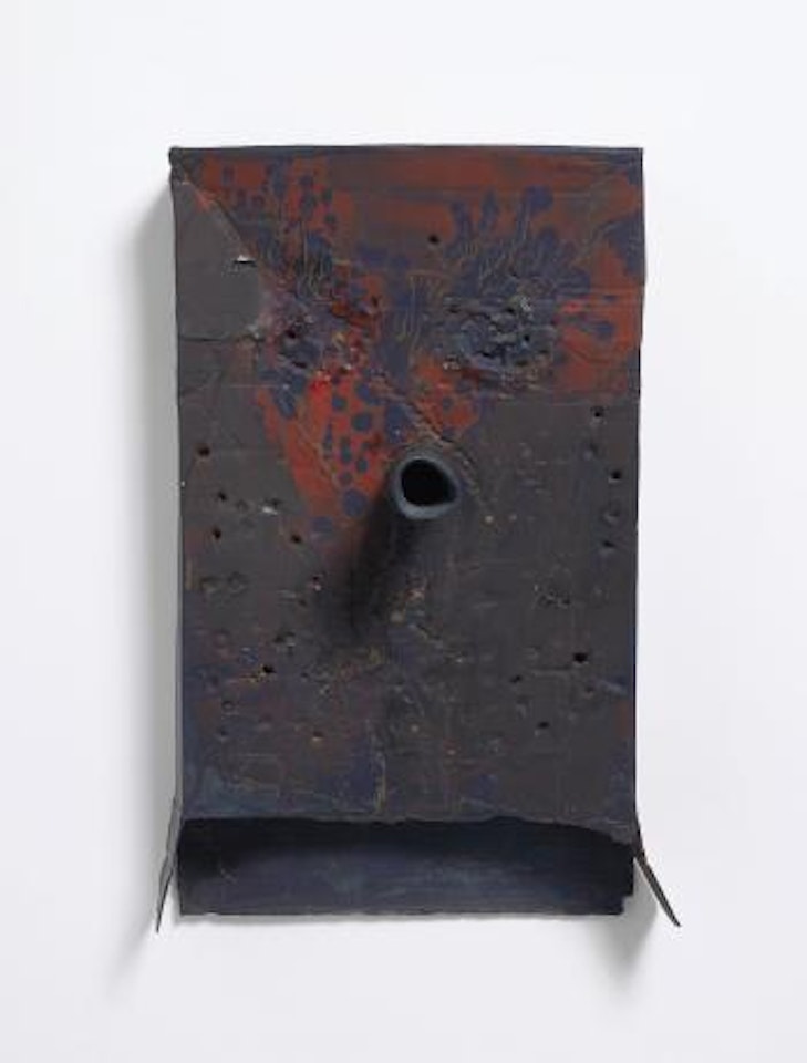 Untitled (Blue Eyes Brown Hanging Perforated Mark M3.d) by Mark Grotjahn