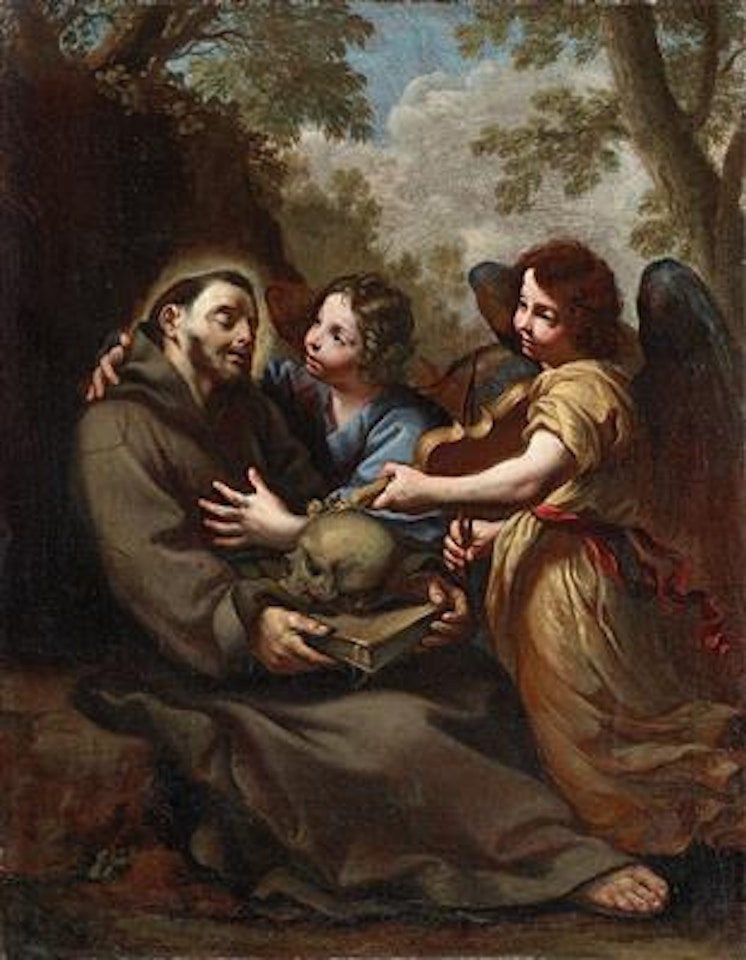 Saint Francis with Angels by Roman School