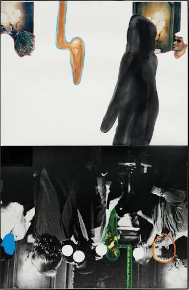Various Figures Dancing (with Large Black Shape) by John Baldessari