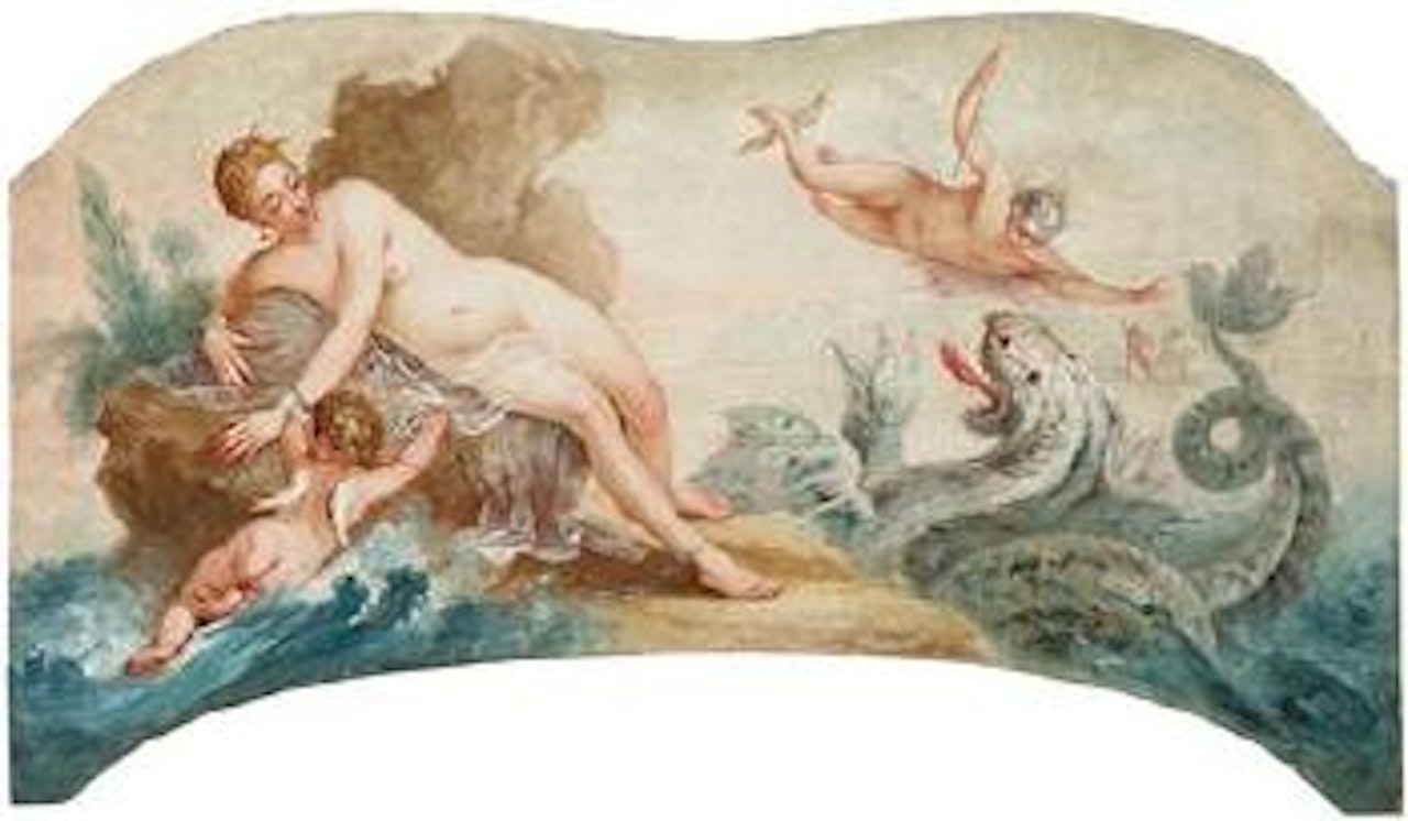 Perseus and Andromeda; Vulcan (?) discovering Venus and Mars; Bacchus and Ariadne; Venus and Adonis by French School