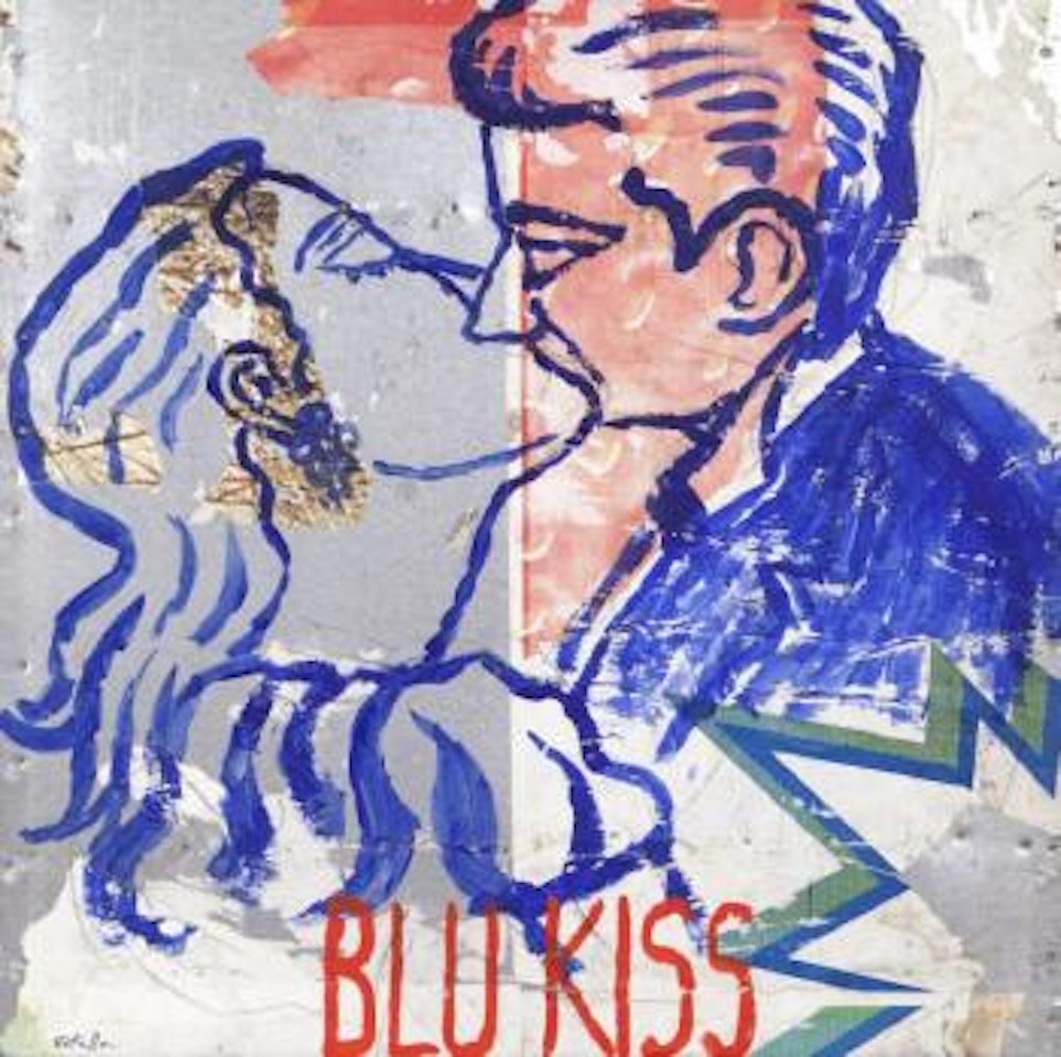 Blu kiss by Mimmo Rotella