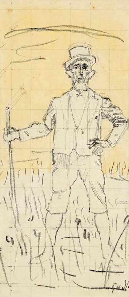 Figurenstudie zu einem stehenden Schützen by Ferdinand Hodler