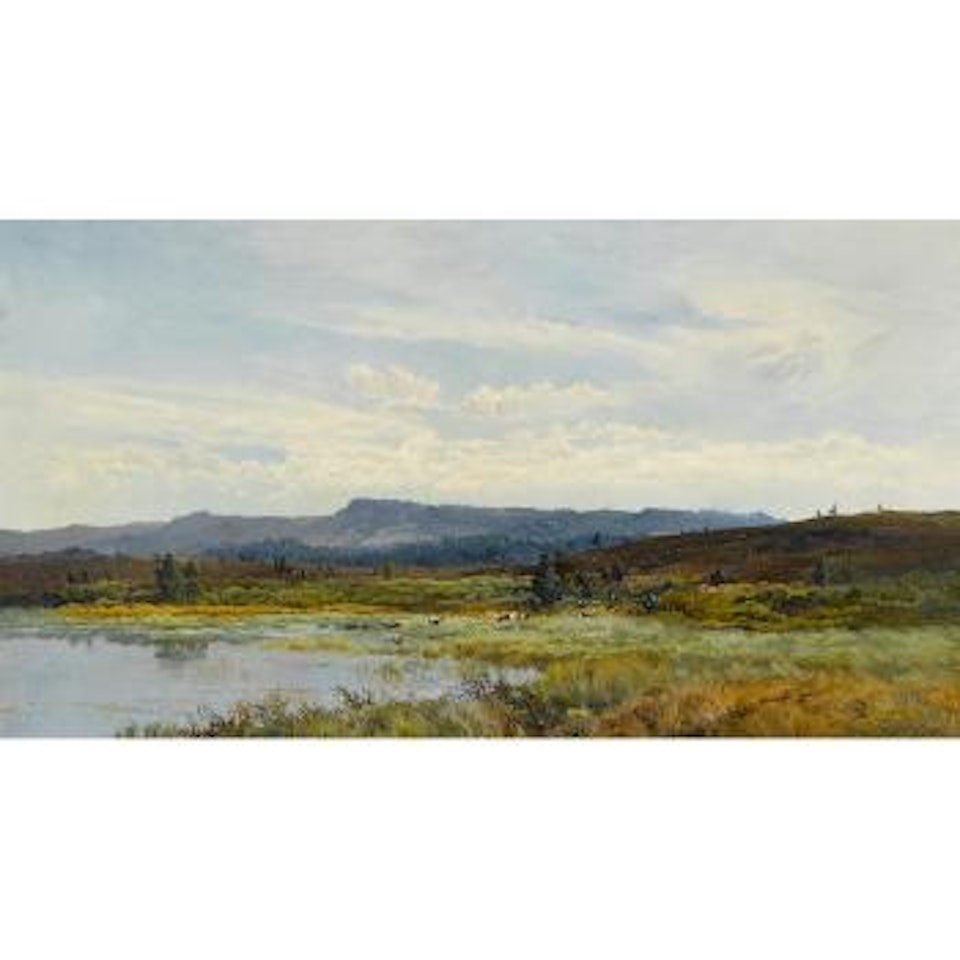 A view of Fleet Moor, Surrey by Alfred de Breanski