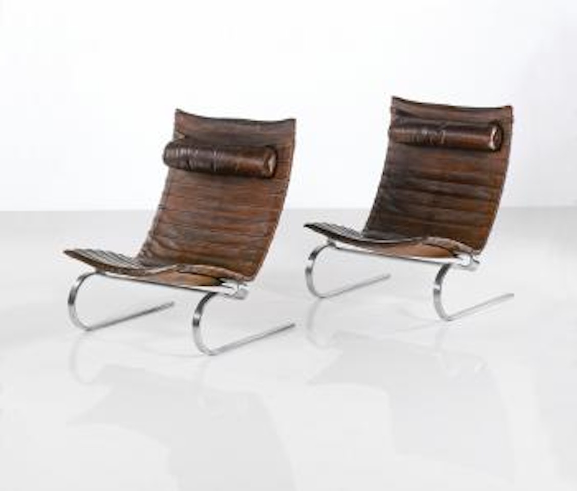Pair of 'Pk20' Chairs by Poul Kjaerholm