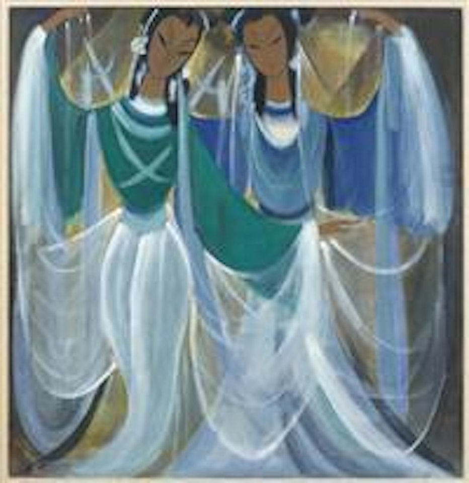 Two dancers by Lin Fengmian