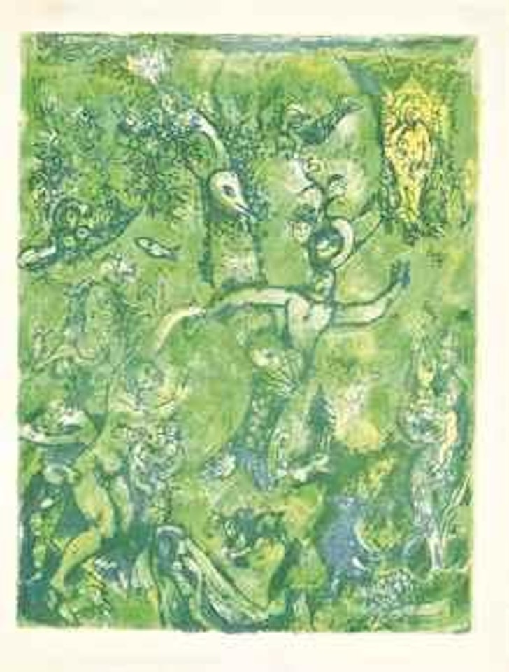 Abdullah discovered before him and on his right and left Mountains of Water..., Plate 9 from Four Tales from The Arabian Nights by Marc Chagall