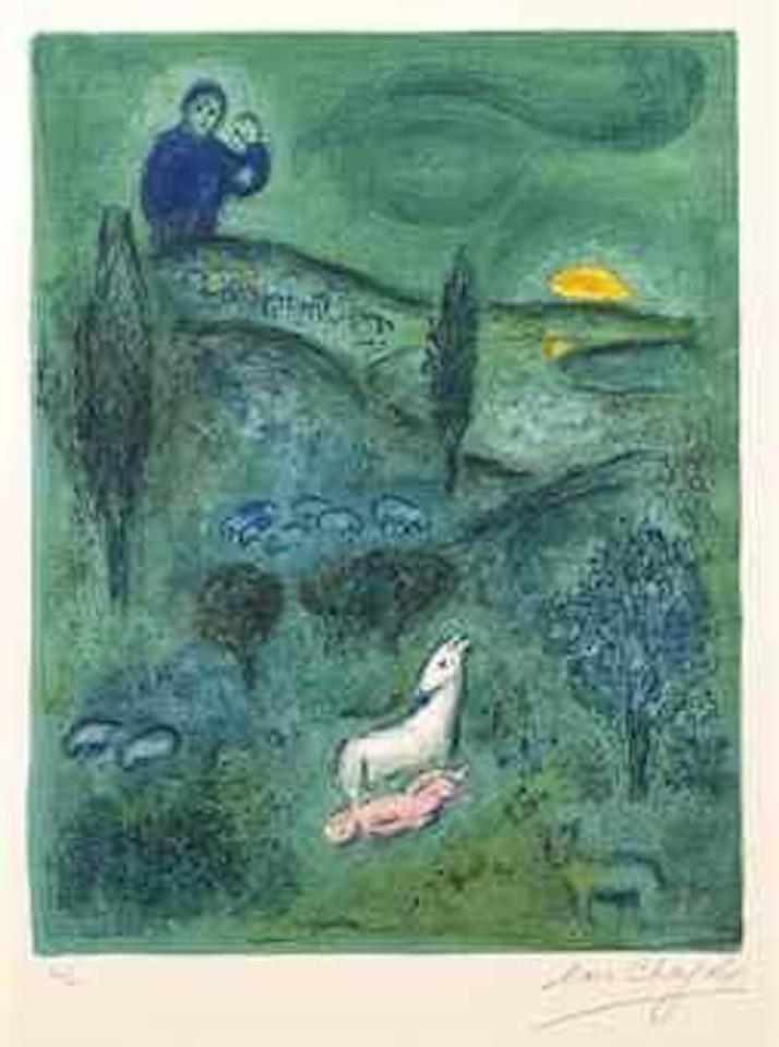 Décourerte de Daphnis par Lamon, from Daphnis and Chloé by Marc Chagall