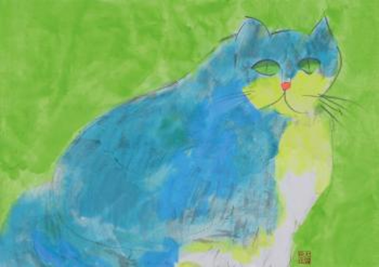 Blue Cat by Walasse Ting
