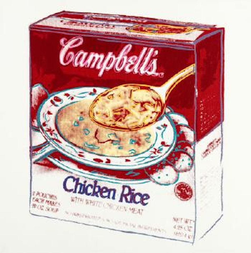 Campbell's Soup Box (Chicken Rice) by Andy Warhol