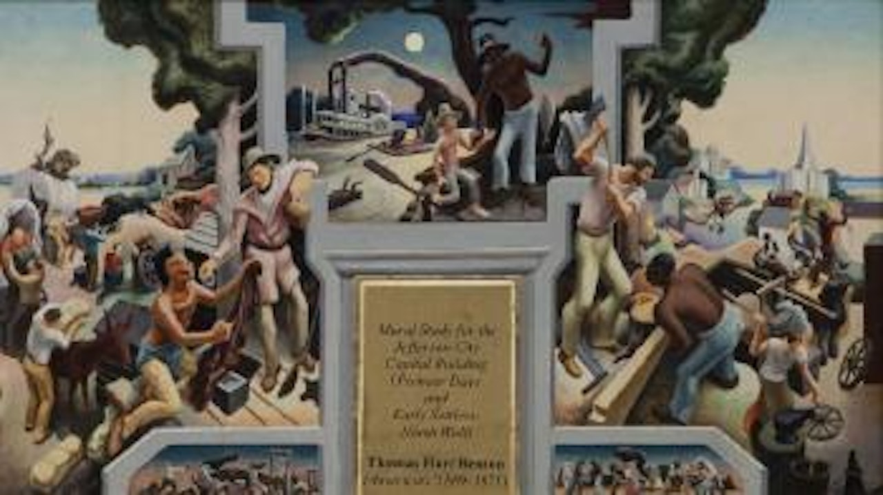A social history of Missouri: mural study for the Jefferson City Capitol Building (pioneer days and early settlers - north wall) by Thomas Hart Benton