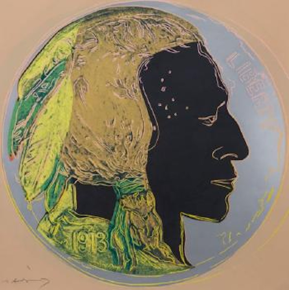 Indian head nickel (from cowboys and Indians) by Andy Warhol