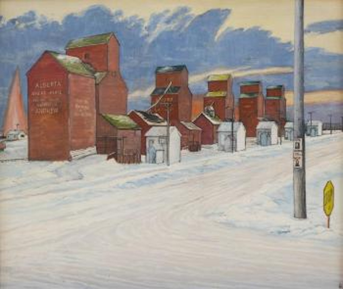Sundogs Behind Elevators by William Kurelek