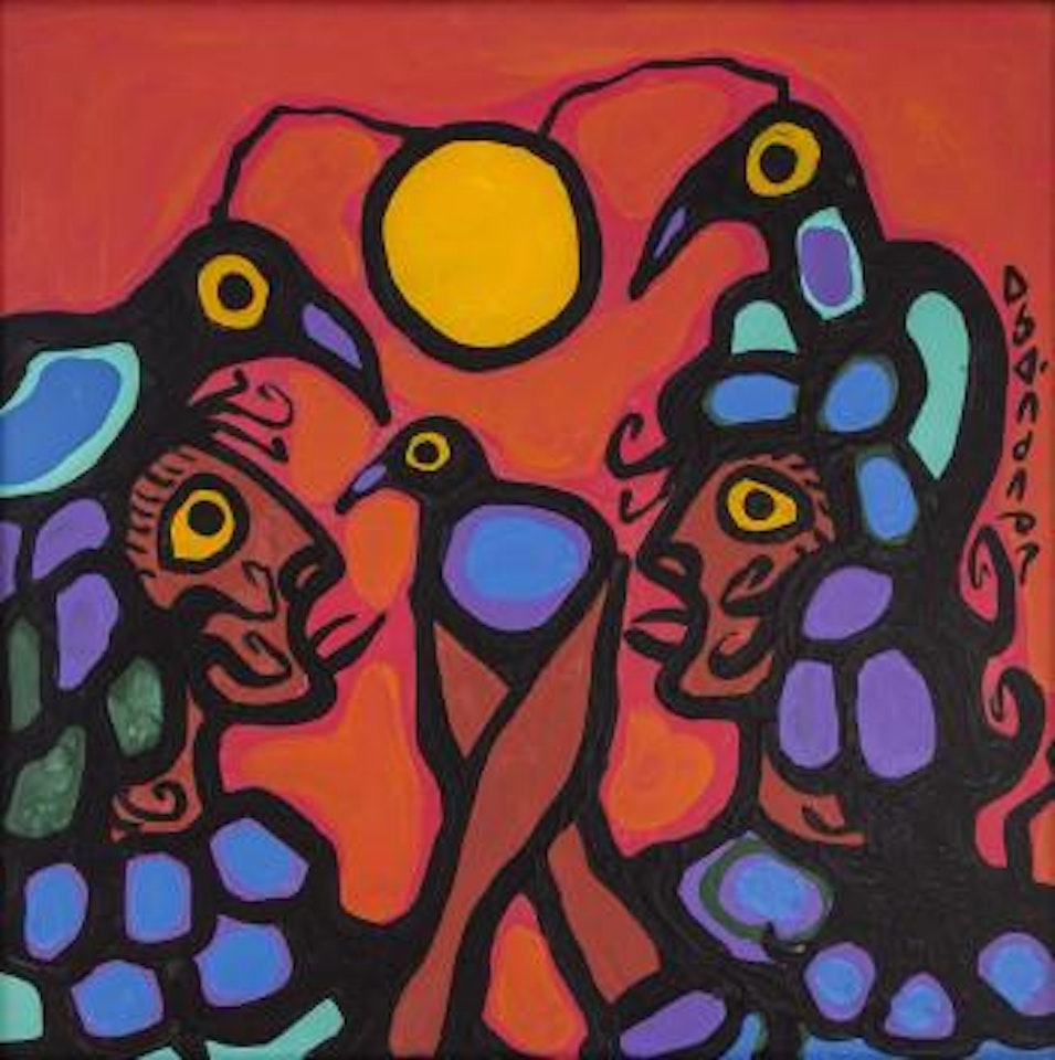 Teo Shamen and Bird by Norval Morrisseau