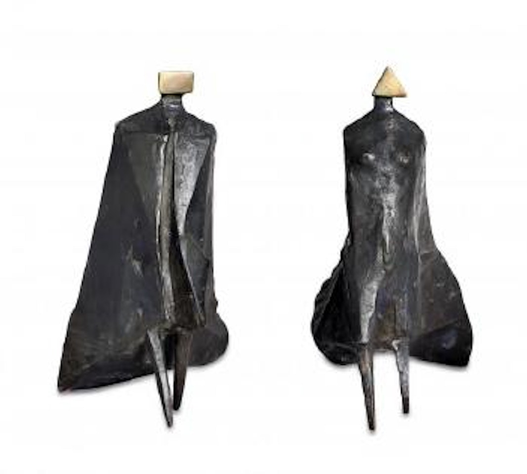Walking cloaked figures II by Lynn Chadwick