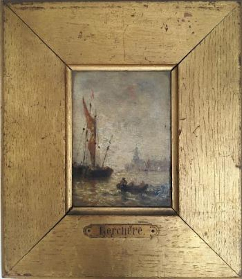 Voiliers dans le port by Narcisse Berchere