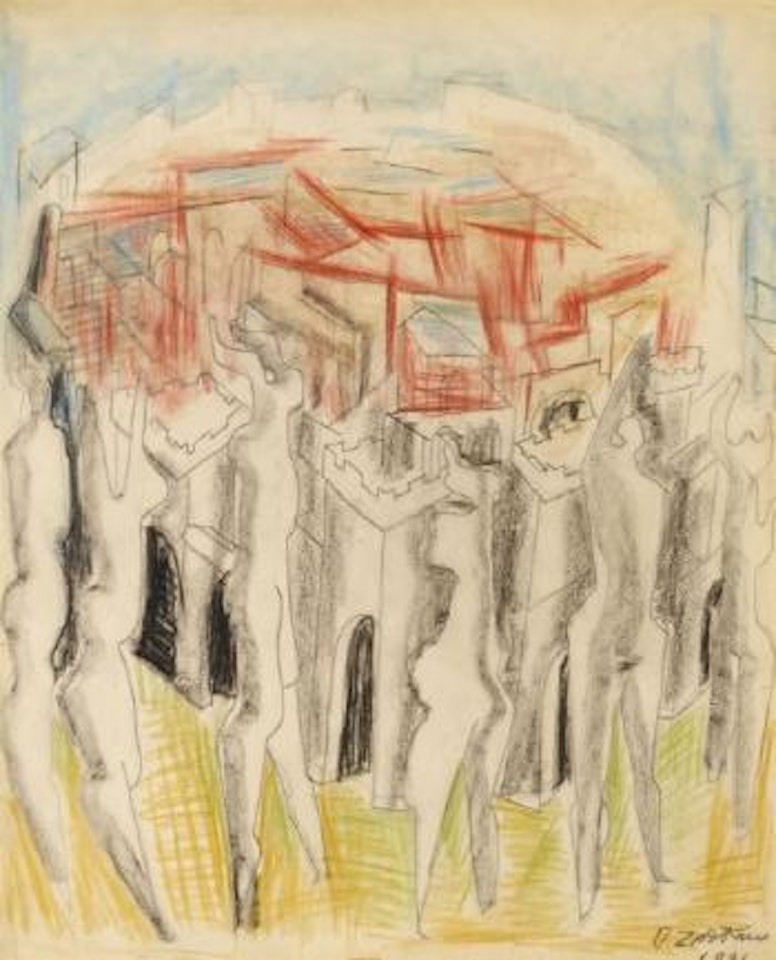Les anges aux portes de Jérusalem by Ossip Zadkine
