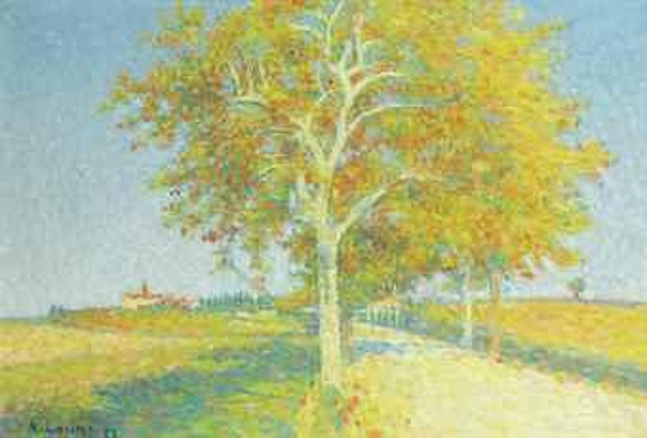 Route de Cailhau en automne by Achille Laugé