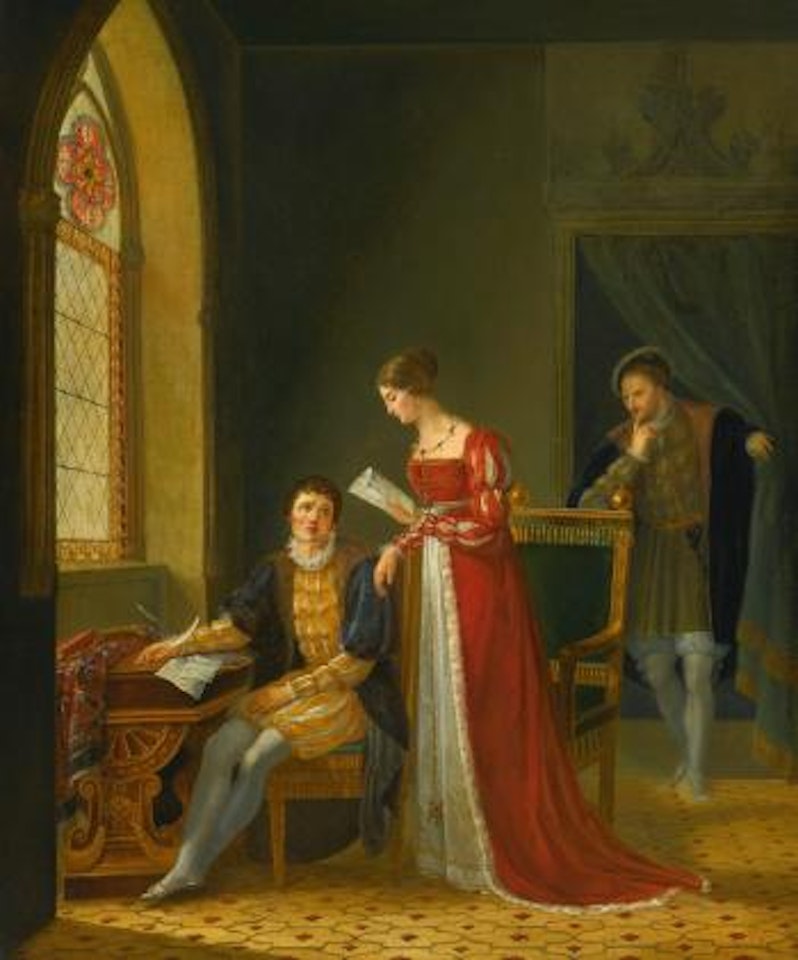 The letter (a troubadour style painting) by French School