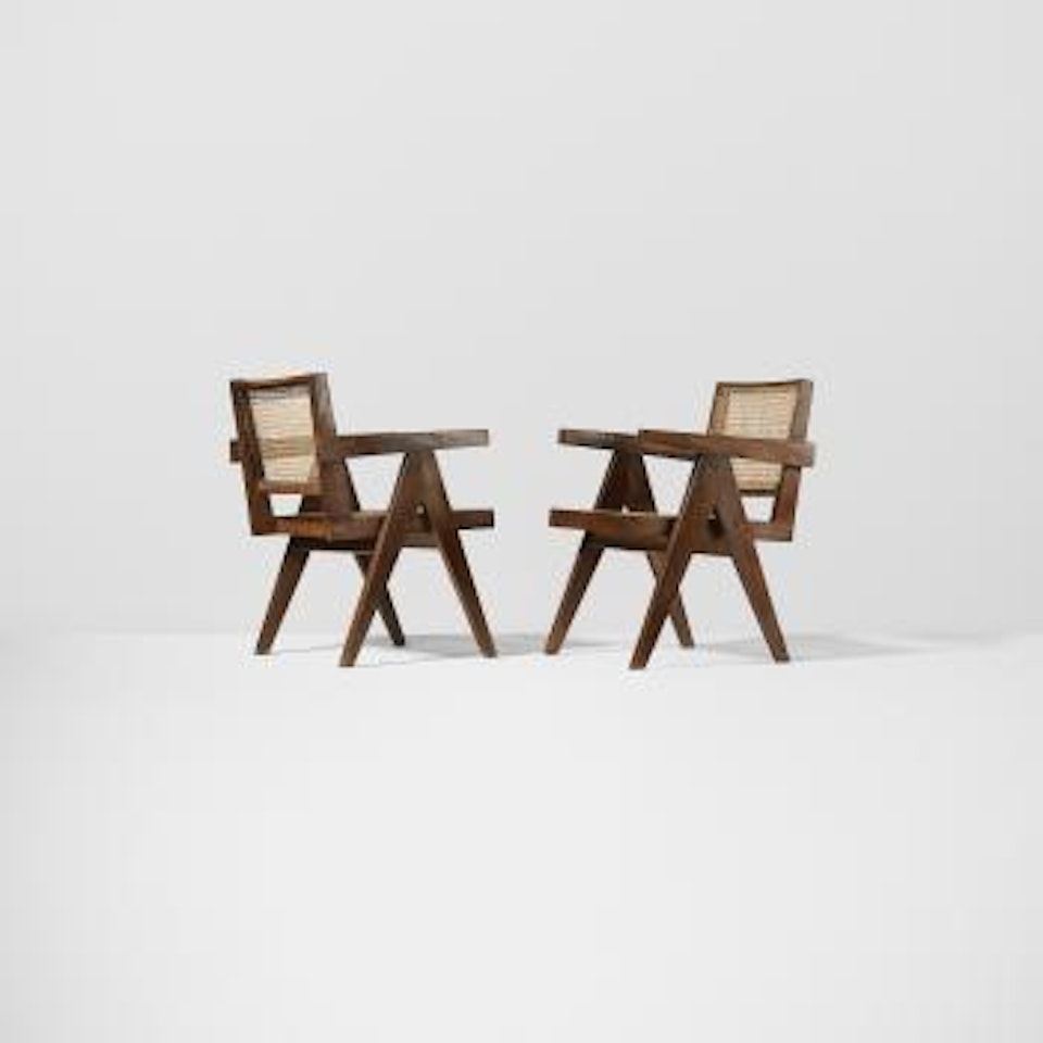 Armchairs from Chandigarh by Pierre Jeanneret