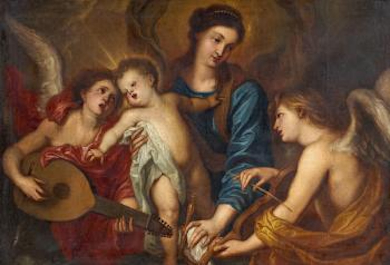 Madonna with the Child and Angels making Music by Italian School